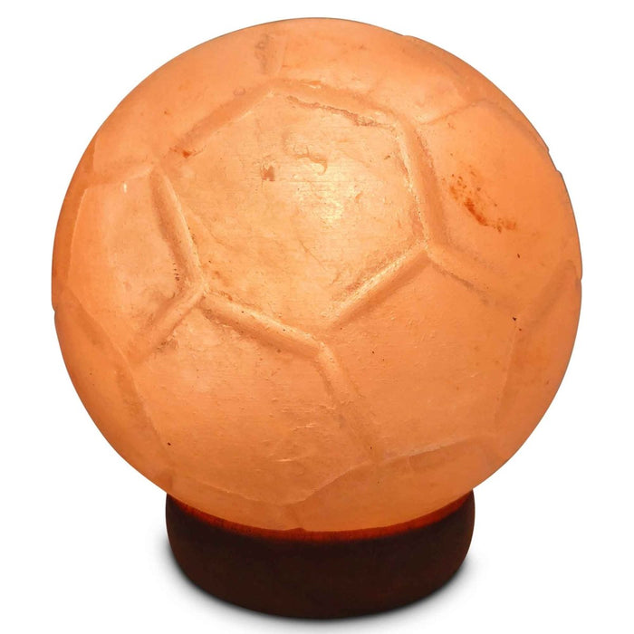 12V 12W Soccer Himalayan Pink Salt Lamp Carved Ball Rock Crystal Light Bulb On/Off - Home & Garden > Lighting - House