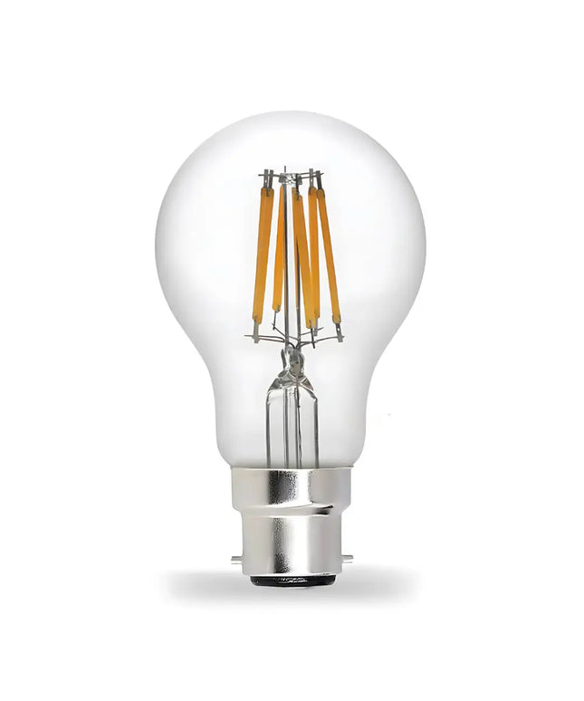 8W 12-24 Volt AC/DC B22 Clear Natural White GLS LED Bulb - Traditional Bulbs