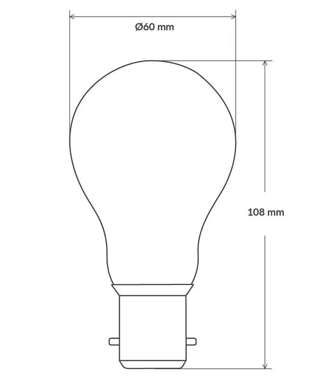 8W 12-24 Volt AC/DC GLS LED Bulb B22 Clear in Warm White