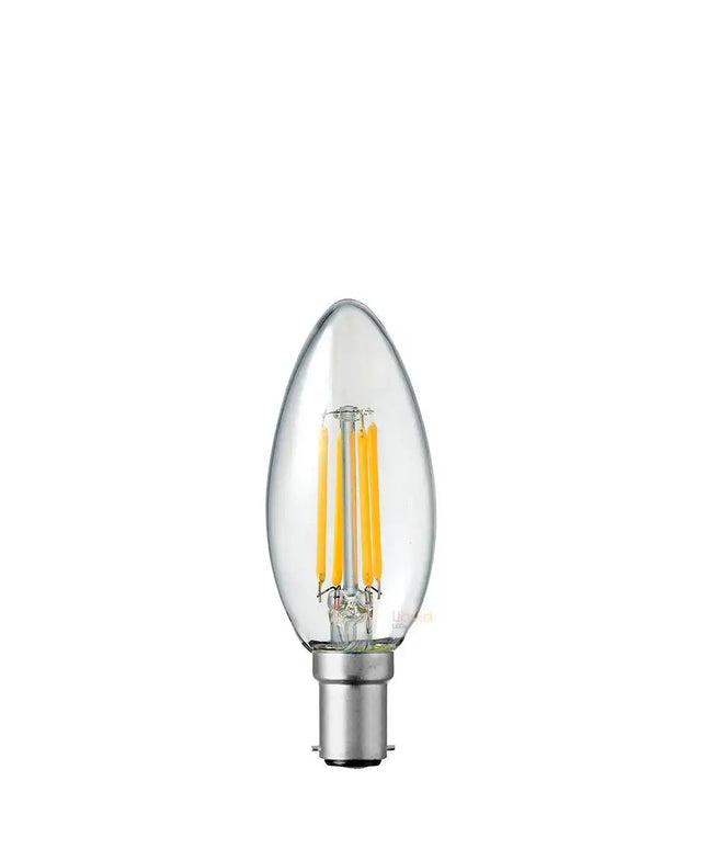 4W 12 Volt DC Candle LED Bulb B15 Clear in Warm White