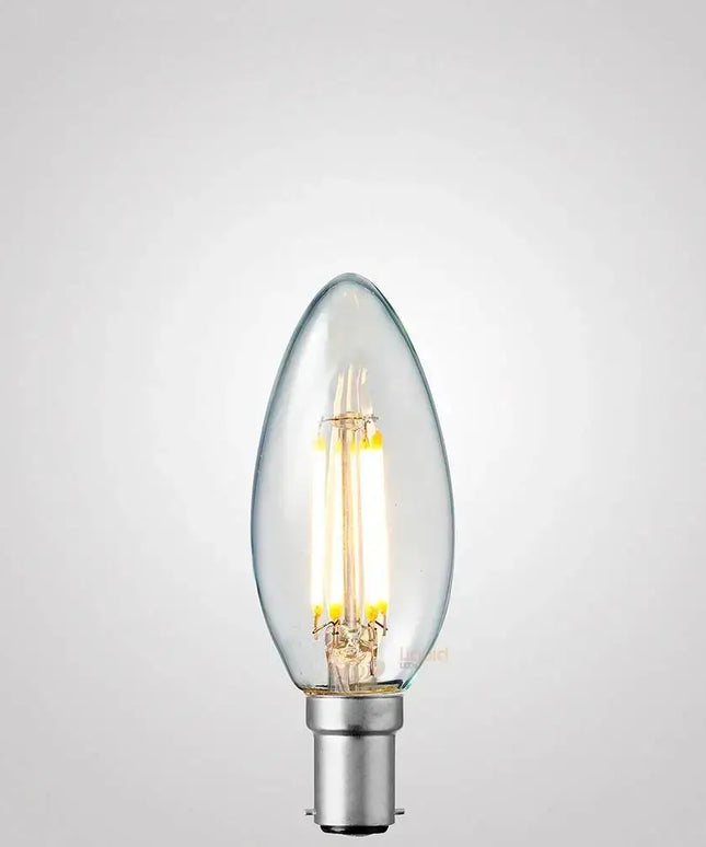 4W 12 Volt DC Candle LED Bulb B15 Clear in Warm White