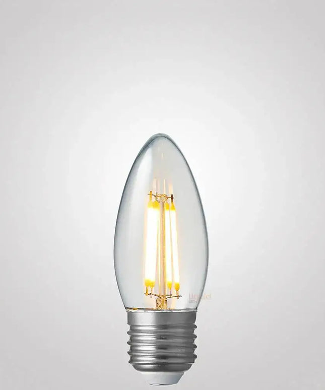 4W 12 Volt DC Candle LED Bulb E27 Clear in Warm White