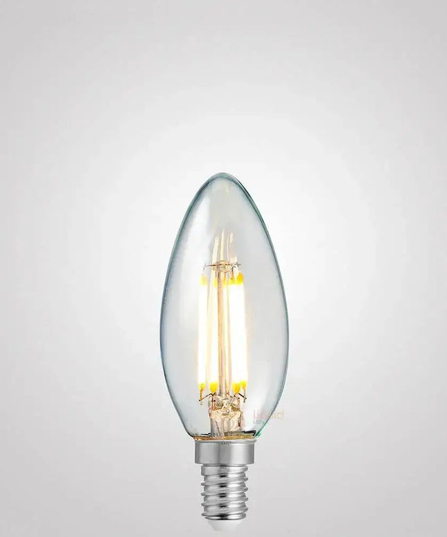 4W 12 Volt DC Candle LED Bulb E14 Clear in Warm White