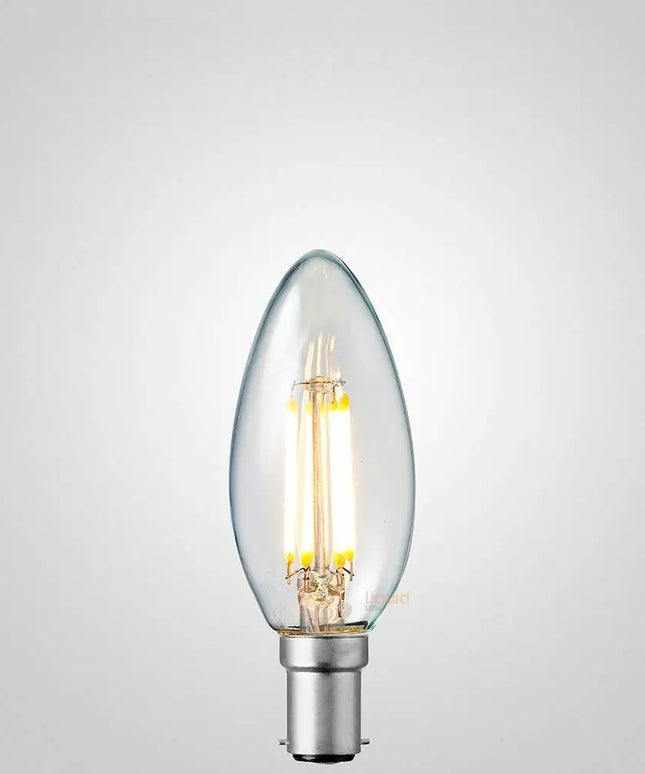 4W 12 Volt DC Candle LED Bulb B15 Clear in Warm White