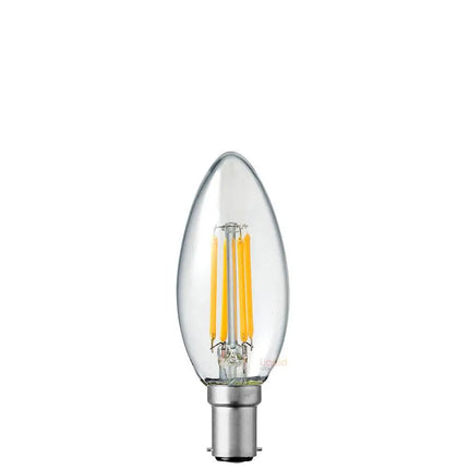 4W 12 Volt DC Candle LED Bulb B15 Clear in Warm White