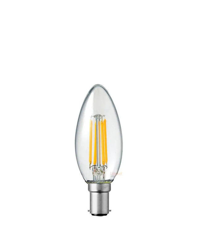 4W 12 Volt DC Candle LED Bulb B15 Clear in Warm White