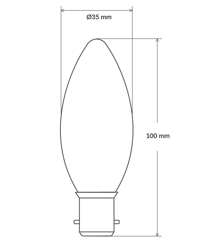 4W 12 Volt DC Candle LED Bulb B22 Clear in Warm White