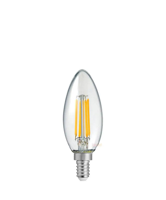4W 12 Volt DC Candle LED Bulb E12 Clear in Warm White