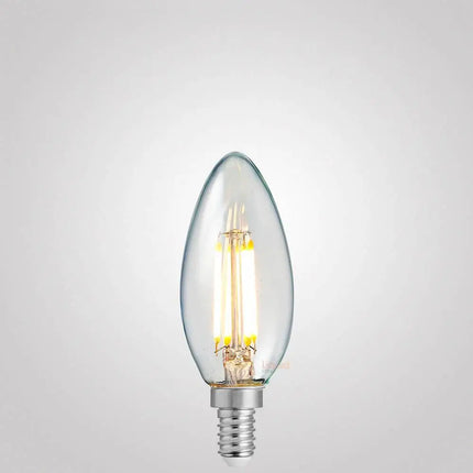 4W 12 Volt DC Candle LED Bulb E12 Clear in Warm White