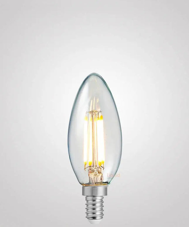 4W 12 Volt DC Candle LED Bulb E12 Clear in Warm White