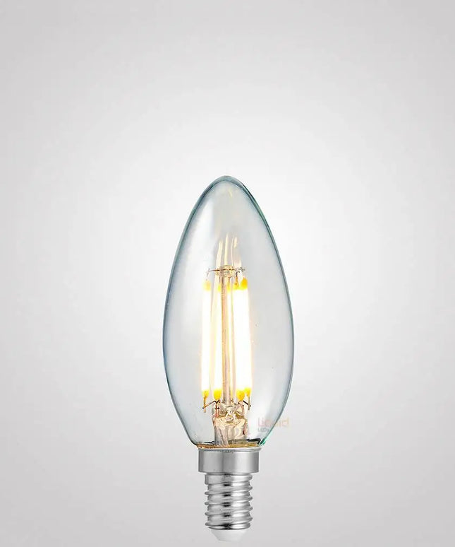 4W 12 Volt DC Candle LED Bulb E14 Clear in Warm White