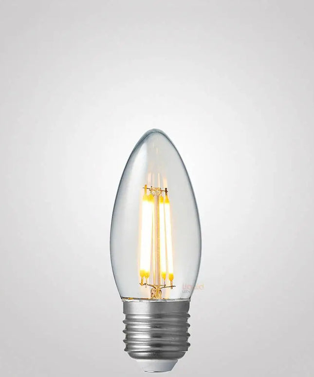 4W 12 Volt DC Candle LED Bulb E27 Clear in Warm White