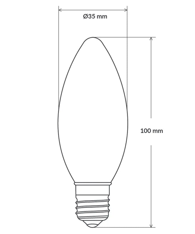 4W 12 Volt DC Candle LED Bulb E27 Clear in Warm White