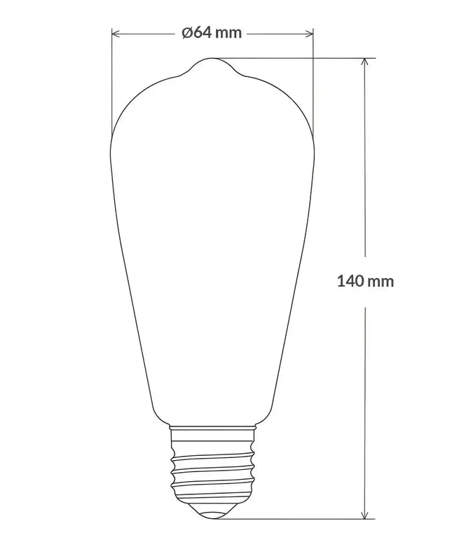 6W 12 Volt DC Edison LED Bulb E27 in Warm White