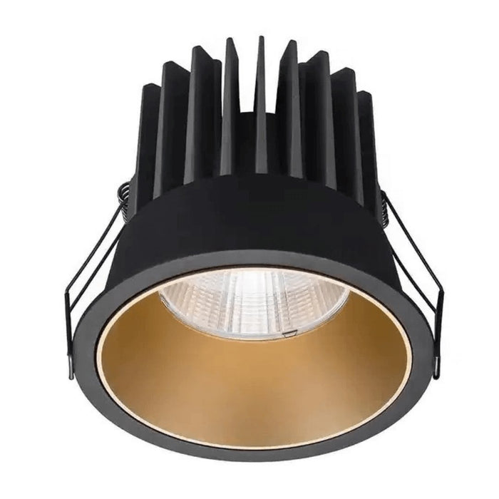 12W Black Gold Low Glare Aluminium LED Downlight Dimmable 90mm cut out - LED downlight - LC