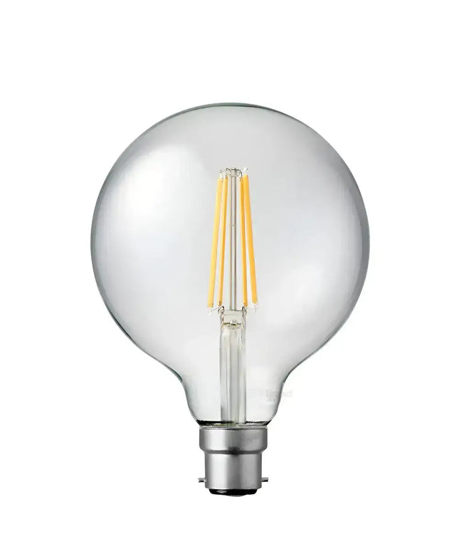 12W G125 LED Globe B22 Clear in Soft White