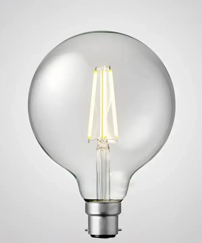 12W G125 LED Globe B22 Clear in Soft White