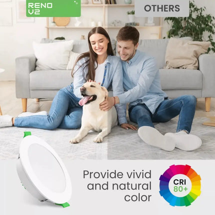 12W Tri-Colour Dimmable LED Downlight | 90mm Cut Out | Reno Sleek