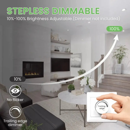 12W Tri-Colour Dimmable LED Downlight | 90mm Cut Out | Reno Sleek