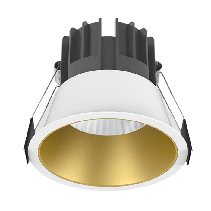 12W White Gold Low Glare Aluminium LED Downlight Dimmable 90mm cut out - LED downlight - LC