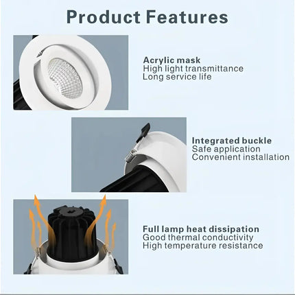 13W Tri-Colour Dimmable LED Downlight | 90mm Cut Out | Eyre