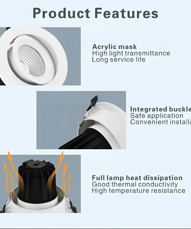 13W Tri-Colour Dimmable LED Downlight | 90mm Cut Out | Eyre