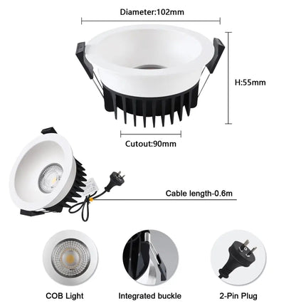 13W Tri-Colour Dimmable LED Downlight | 90mm Cut Out | Nullarbor