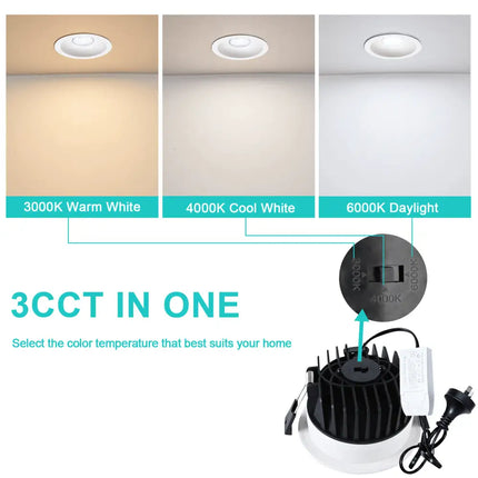 13W Tri-Colour Dimmable LED Downlight | 90mm Cut Out | Nullarbor