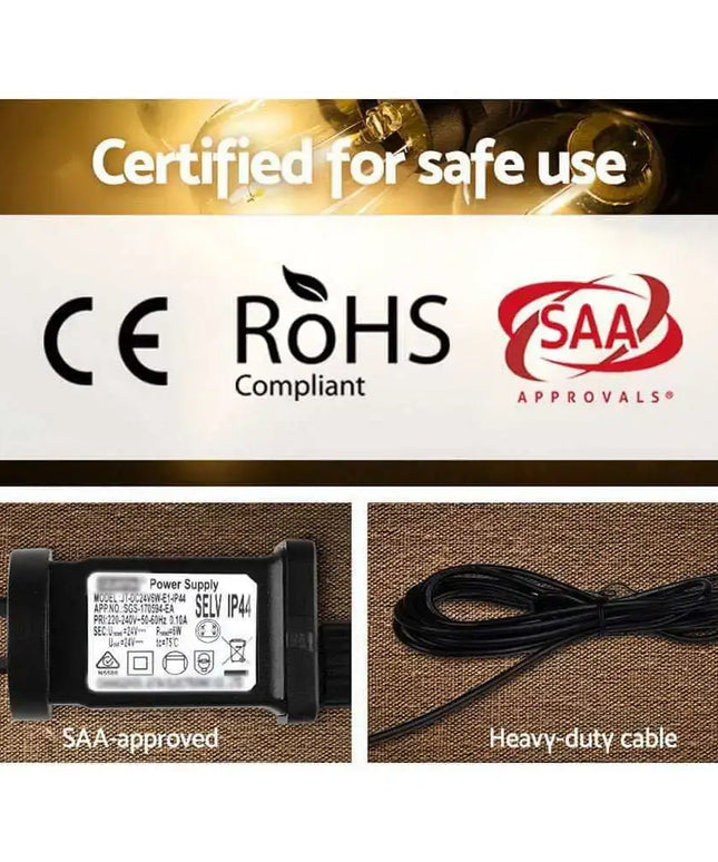 14m LED Festoon String Lights 10 Bulbs S14 Plug in Kit Dropli, Occasions > Lights, jingle-jollys-14m-led-festoon-string-lights-10-bulbs-kits-wedding-party-christmas-s14