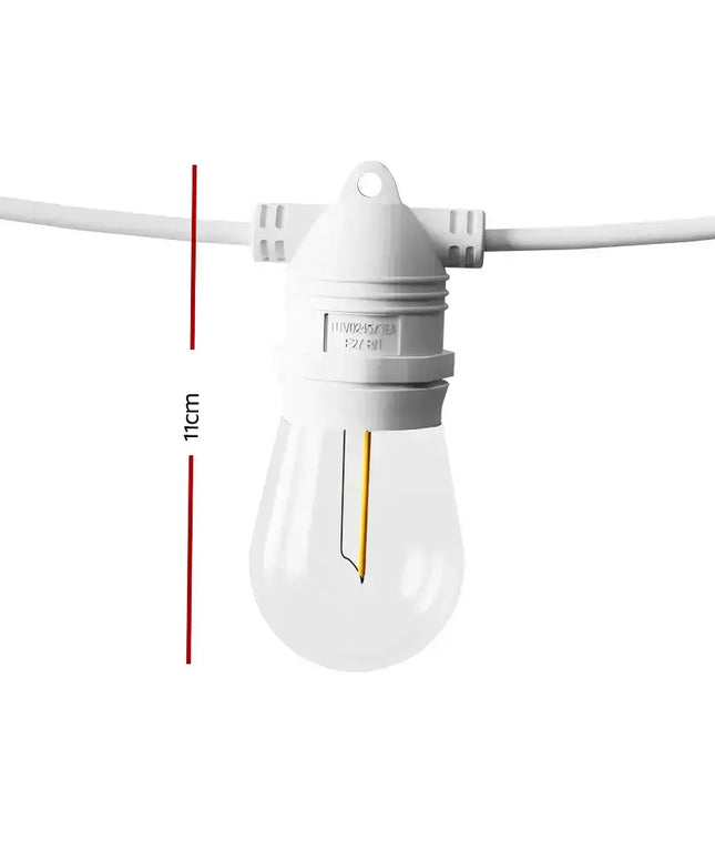 White string light bulb from the 14m White Festoon String Lights with 14 Bulb Plug in Kit