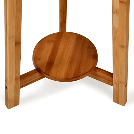 155cm Large Bamboo Wooden Tripod Floor Lamp w Beige Linen Light Shade - Home & Garden > Lighting