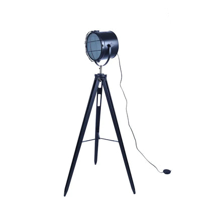 158cm Nautical Tripod Floor Lamp w Matte Black Lamp Head Searchlight Spot Light - Home & Garden > Lighting
