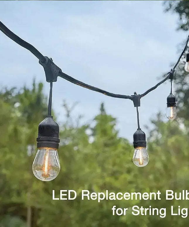 15m Black Hanging Solar Festoon String Lights with 15 Bulb Plug in Kit - Occasions > Christmas > Outdoor Decorations &