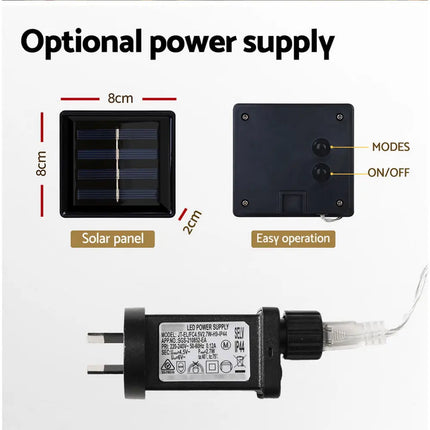 160 LED 6M Christmas Lights Icicle Light Solar Warm Jingle Jollys - Occasions > Christmas > Outdoor Decorations & Lights