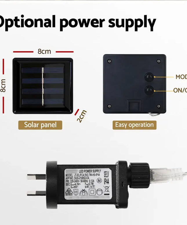 160 LED 6M Christmas Lights Icicle Light Solar Warm Jingle Jollys - Occasions > Christmas > Outdoor Decorations & Lights