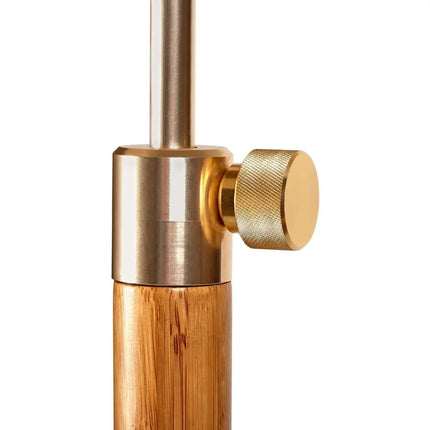 165cm Large Extendable Bamboo Tripod Floor Lamp Linen Shade Shelving - Home & Garden > Lighting