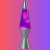 Soothing Lava Lamp in Motion – Purple wax flowing inside white liquid for a mesmerizing effect.