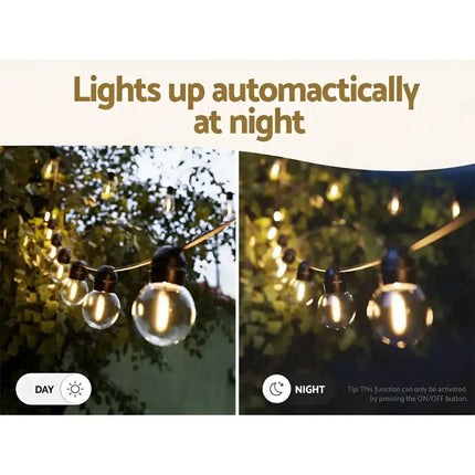 Black Solar Festoon String Lights with 15 Bulb Plug-in Kit for outdoor decoration