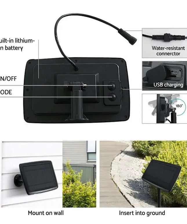 17m Solar Festoon String Lights Waterproof Outdoor Kit Dropli, Occasions > Lights, jingle-jollys-17m-festoon-string-lights-solar-wedding-party-waterproof-outdoor