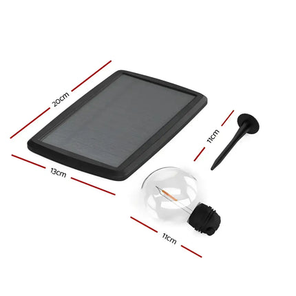 Solar-powered garden light components of 17m Black Solar Festoon String Lights with 15 Bulb Plug in Kit