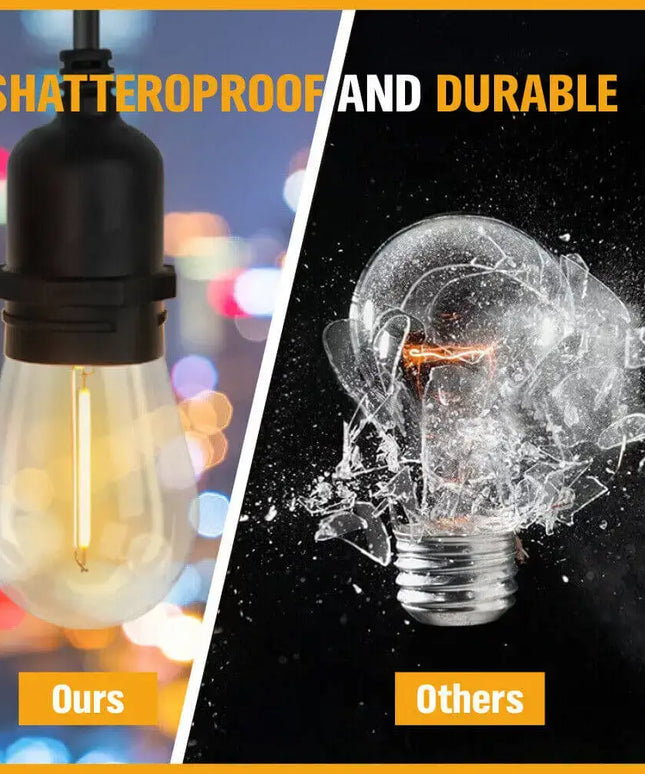 18m Black Solar Festoon String Lights with 15 Bulb Plug in Kit - Home & Garden > Lighting