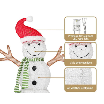 1M Snowman 80 LED Christmas Lights Figure - Occasions > Christmas > Outdoor Decorations & Lights