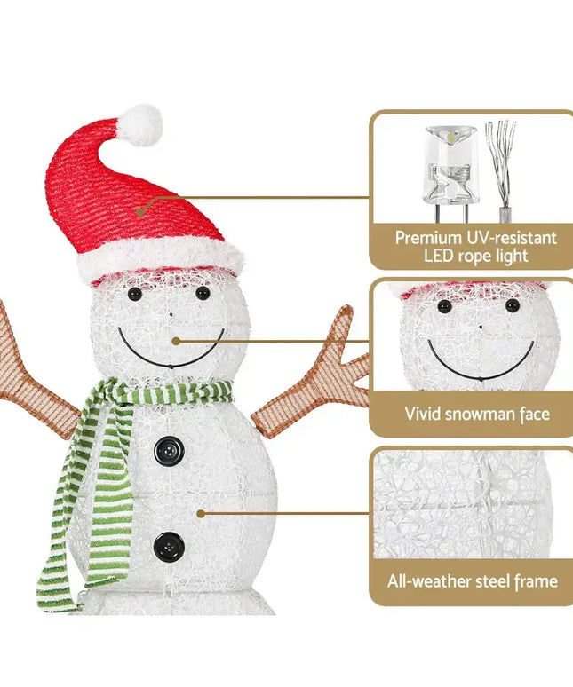 1M Snowman 80 LED Christmas Lights Figure - Occasions > Christmas > Outdoor Decorations & Lights