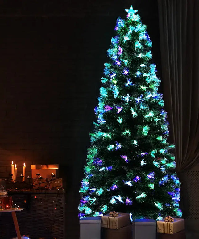 Jingle Jollys Christmas Tree 2.1M 7FT LED Xmas Multi Colour Lights Optic Fibre - Occasions > Christmas > Outdoor