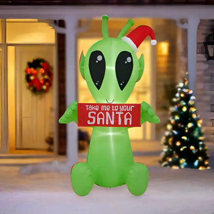 Inflatable Alien Christmas Decoration for festive holiday outdoor display