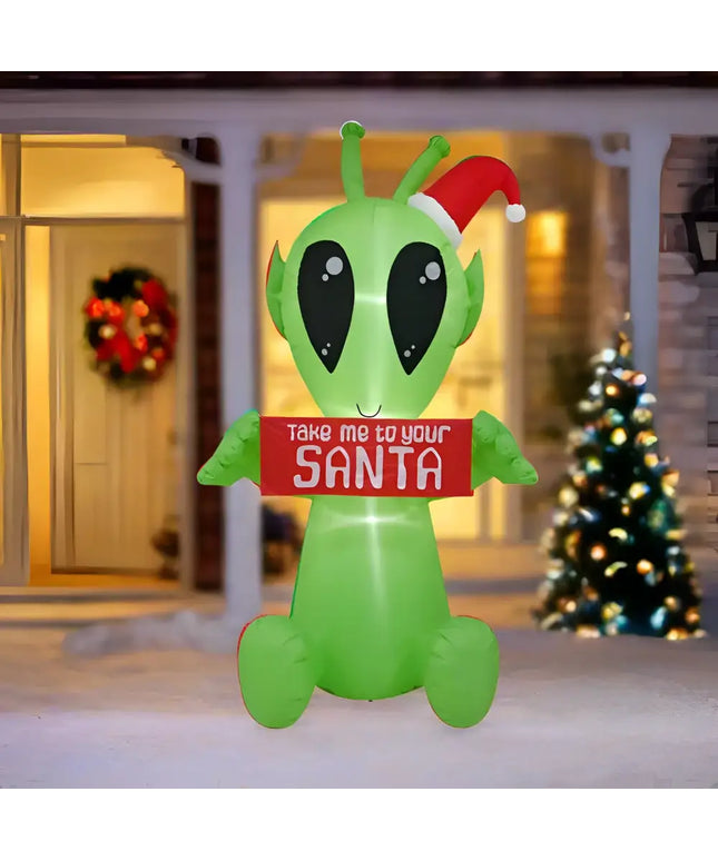 Inflatable Alien Christmas Decoration for festive holiday outdoor display