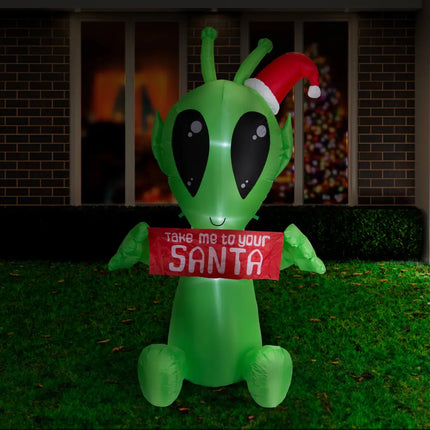 Inflatable Alien Christmas decoration showcasing the 2.1-meter festive holiday ornament