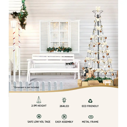 2.1M Christmas Tree 264 LED Solar Jingle Jollys - Occasions > Christmas > Outdoor Decorations & Lights