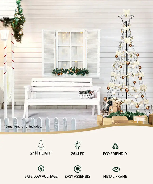 2.1M Christmas Tree 264 LED Solar Jingle Jollys - Occasions > Christmas > Outdoor Decorations & Lights