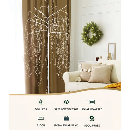 Illuminated willow tree from 2.1M Christmas Tree 600 LED Solar Jingle Jollys product